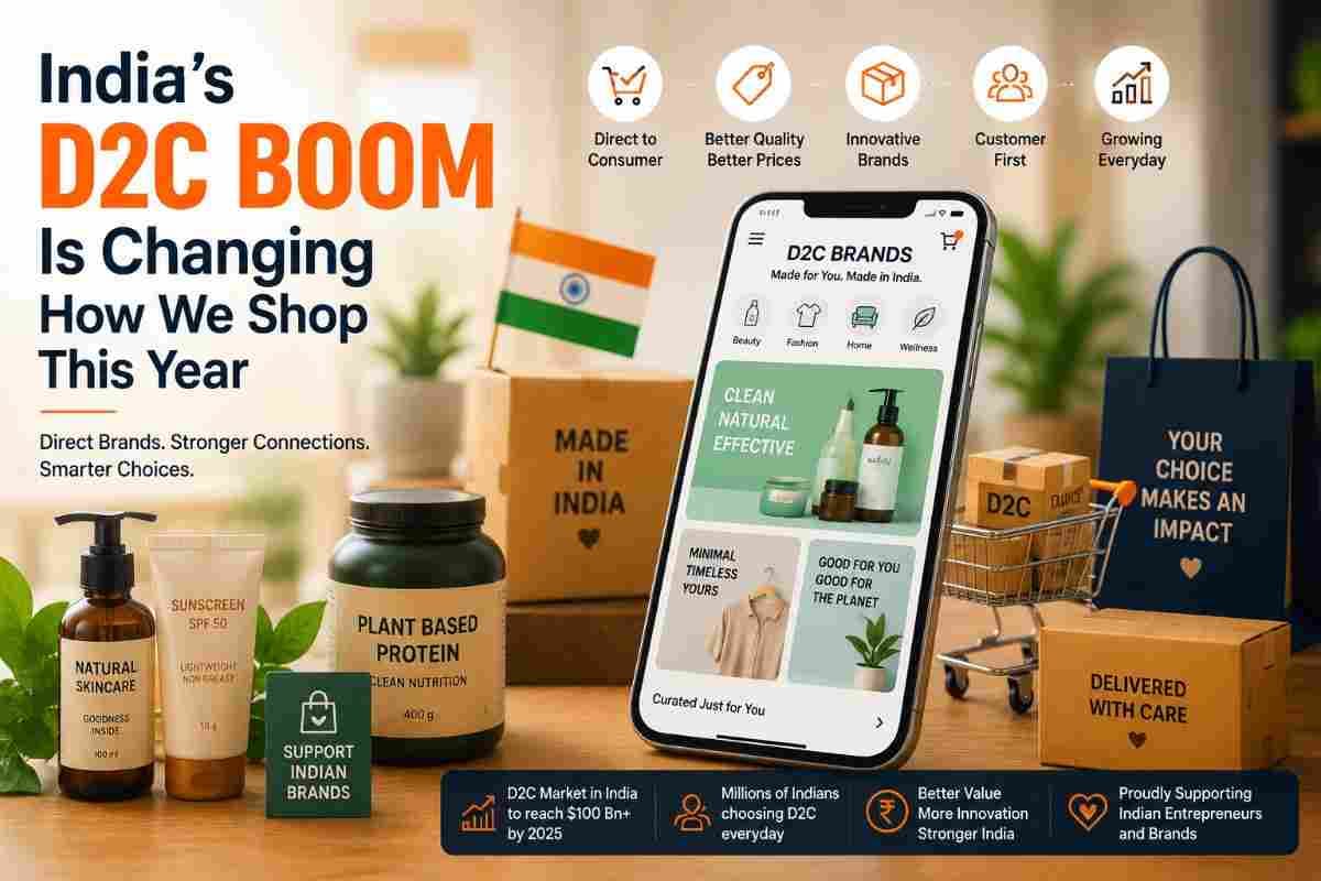 Illustration for the article: India’s D2C Boom Is Changing How We Shop This Year