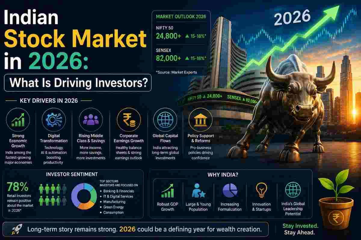 Illustration for the article: Indian Stock Market in 2026: What Is Driving Investors?
