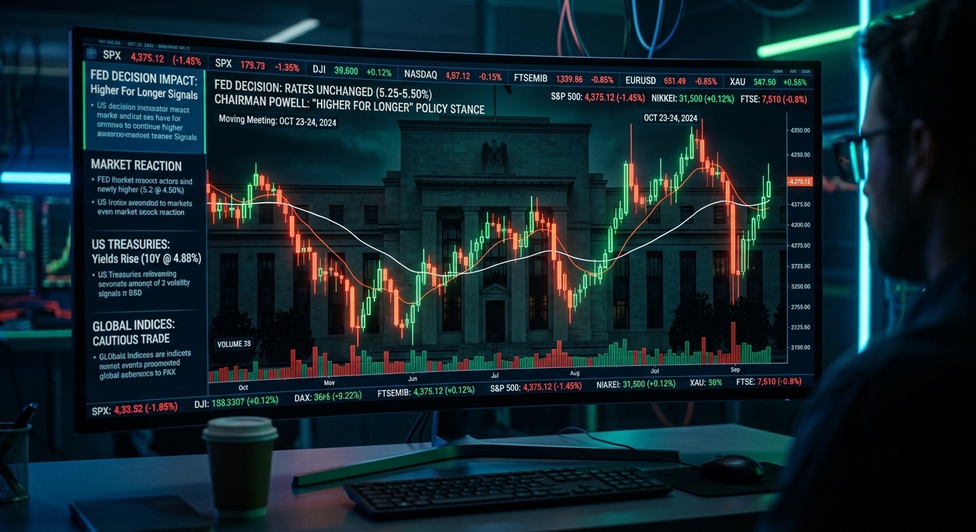 Illustration for the article: US Fed Holds Rates Steady: What It Means for Indian Traders
